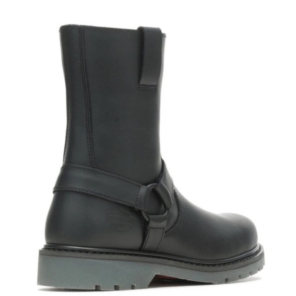 Harley Davidson Widman 8.75" Boots Mens 9.5 Black Leather Zip Harness Motorcycle - Picture 5 of 5